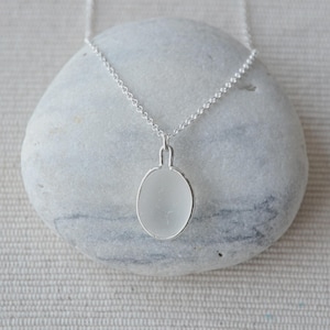 Seaham Sea Glass Necklace: Sterling Silver Bezel, Handmade Jewelry