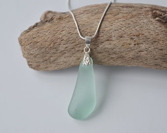 Sea Glass Necklace, Sterling Silver Necklace, Aqua Sea Glass, Scottish Sea Glass, Sea Glass Jewellery, Sea Glass Gift, Unique Gift For Her