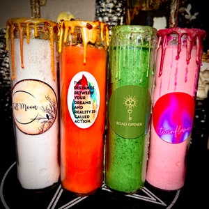 7 Day Powerful Spell Candles: Money, Luck, Love, Divination, Mental Health & More Handcrafted Intention With Added Healing Crystals image 8