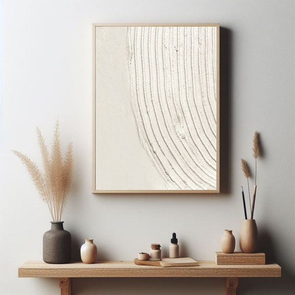 Beige strukturierter Stil Wanddruck, Neutrale minimalistische Wandkunst, Wanddruck mit Betoneffekt