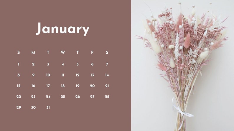 2023 Calendar Printable, Flower Theme Calendar, Instant PDF Download A4 ...