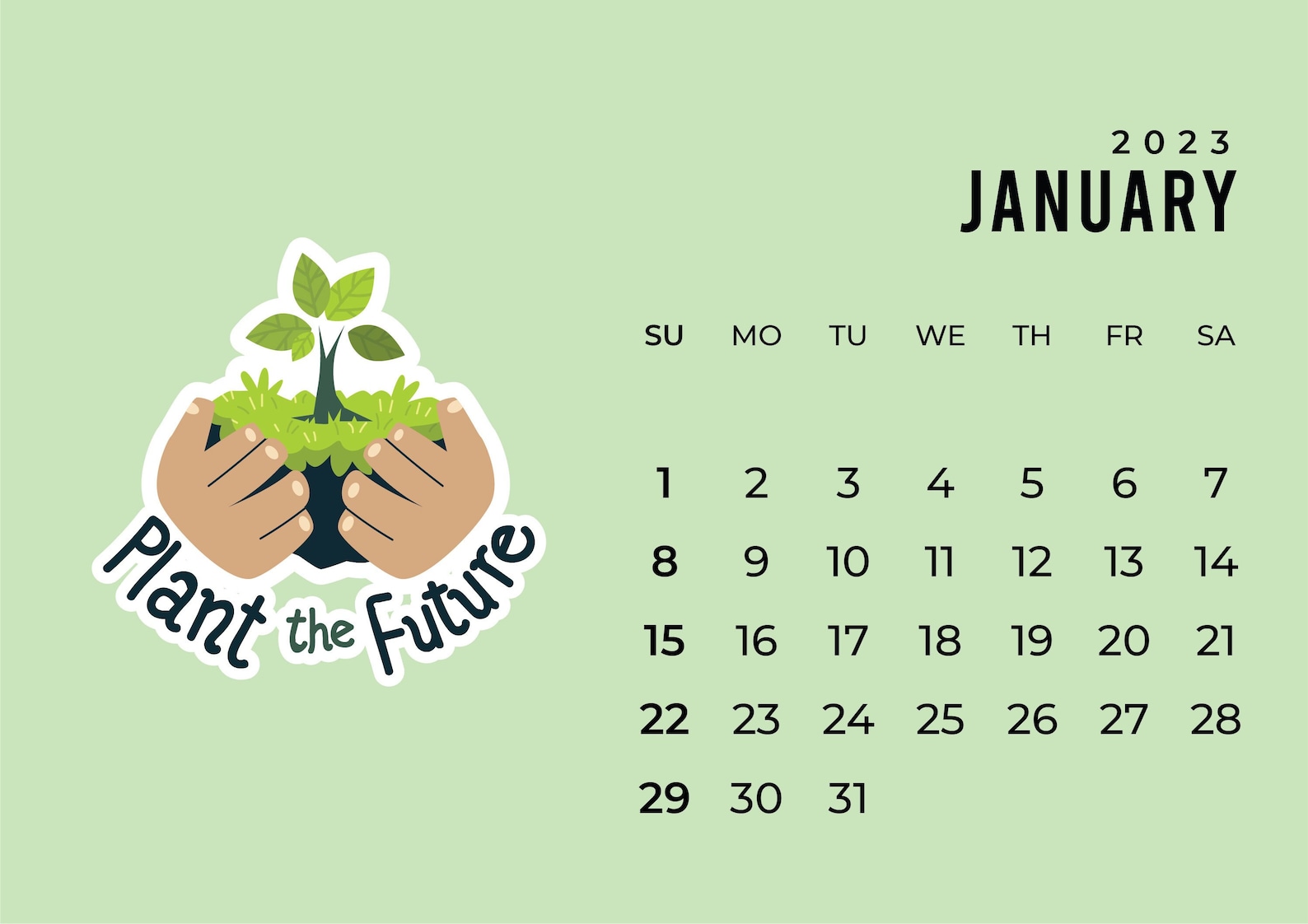2023 Calendar Printable, 2023 Year Calendar Month Wise, Instant PDF