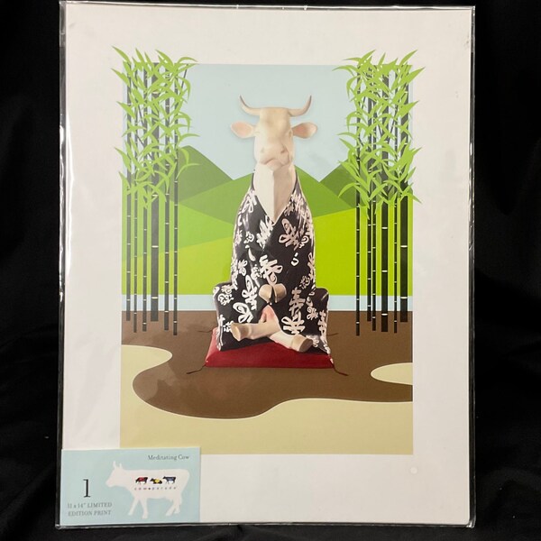 Limited edition Cow Parade “Meditating Cow” Print