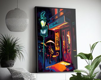 Colorful New York Wall Art, Expressionist Wall Art, Abstract Wall Art, New York Street Art, New York City Art Print, Trendy Poster, Colorful