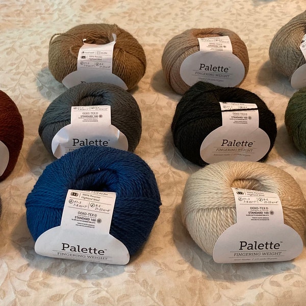 Palette Fingering Weight 100% Wool Yarn