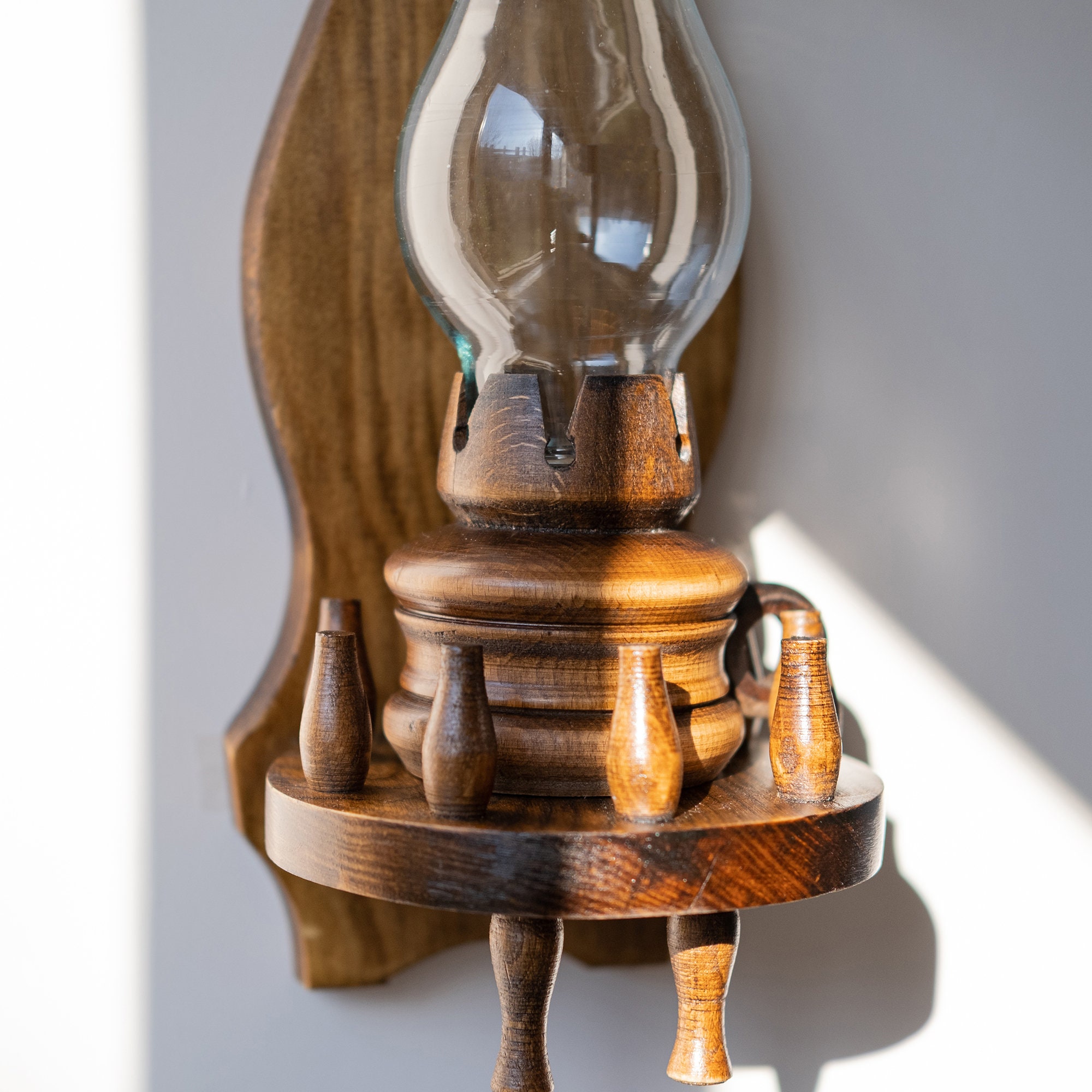 Wood Oil Lamp Holder Etsy