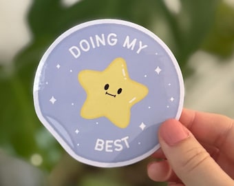 Doing my Best Star Sticker | Waterproof Vinyl, Self Care
