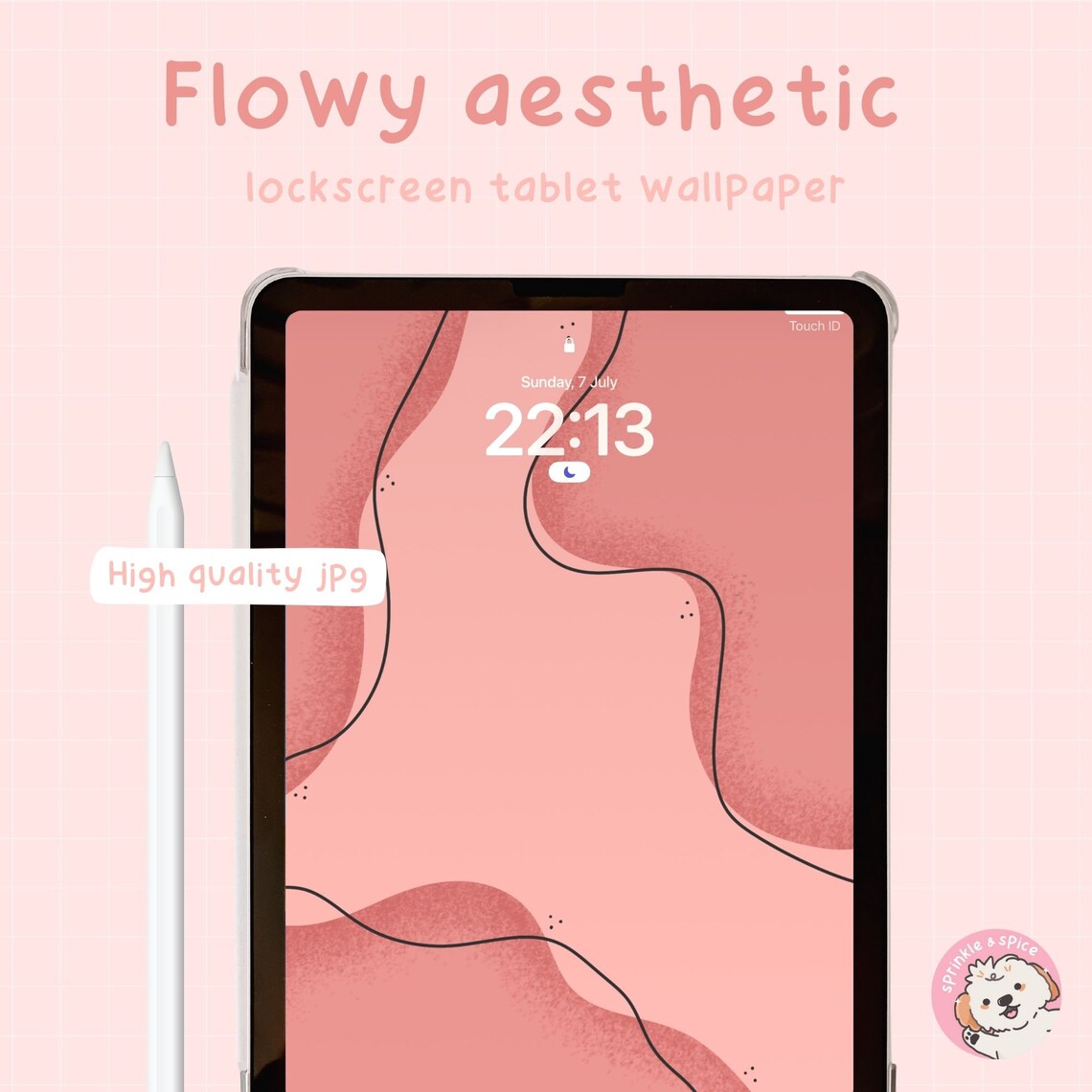 Pink Flow iPad Wallpaper | Aesthetic Tablet Background (digital
