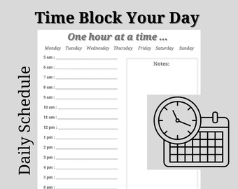 EDITABLE Freelance Weekly Schedule, Time Blocking Schedule, Colour ...