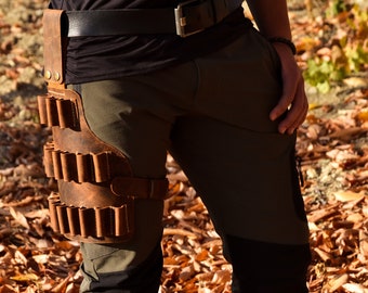 Leg cartridge belt, leg bandolier, leg bandoleer Hand-Sewing