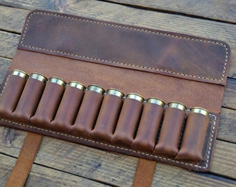 Leather Cardridge Holder, Leather Bandolier, Bondoleer, 10 bandolier Hand-Sewing