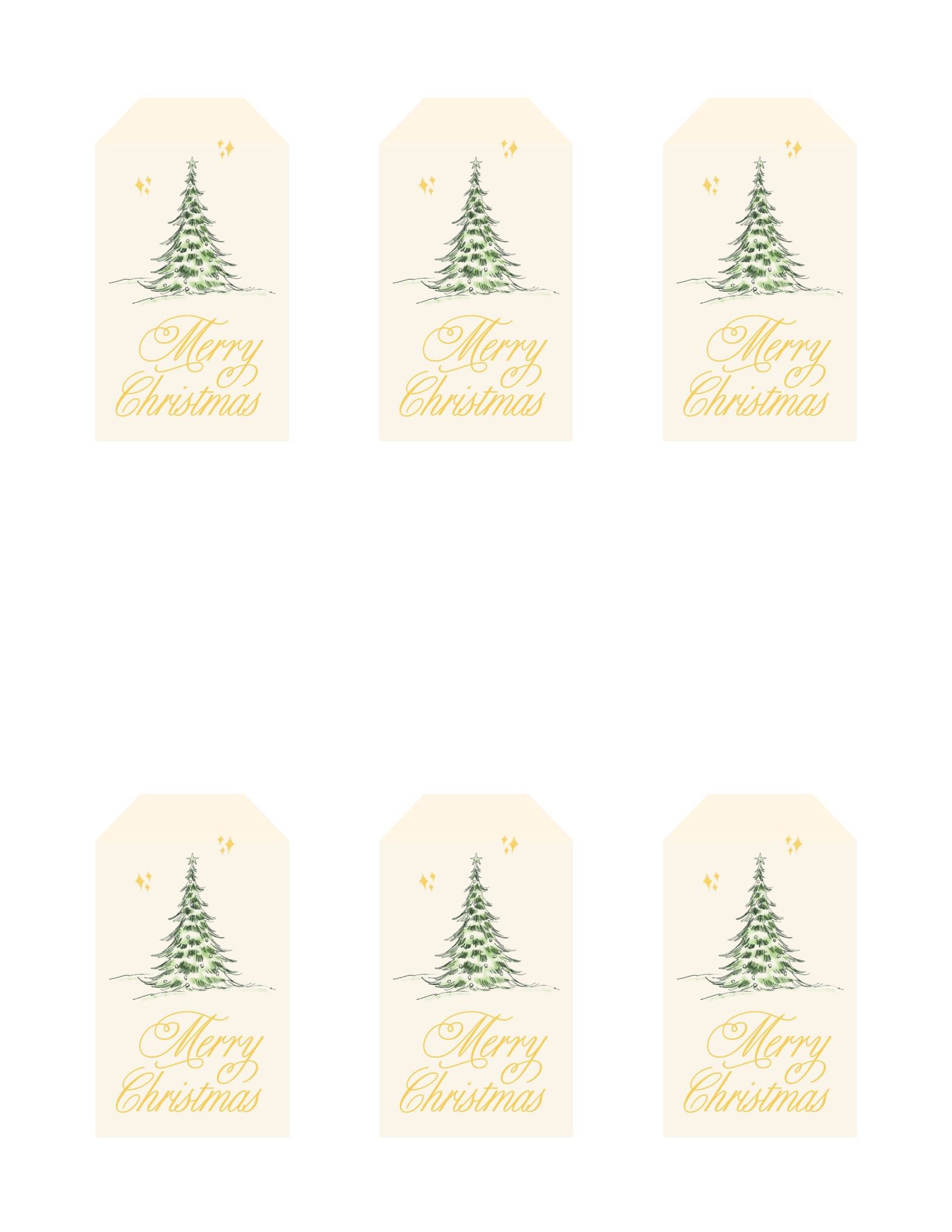 Merry Christmas Gift Tag, Printable Gift Tag, Holiday Gift Tag ...