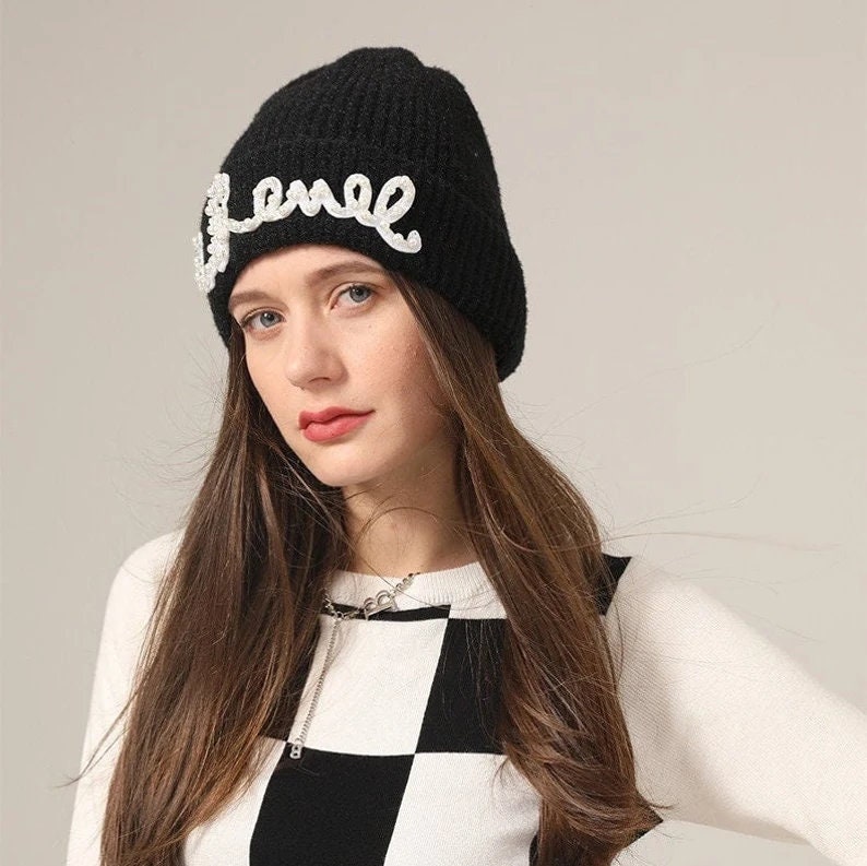 black chanel beanie