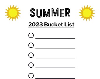 Summer Bucket List Printable, Personalized Things To Do Checklist For Kids, Summer Bucket List Customizable, Family Planner Sheet