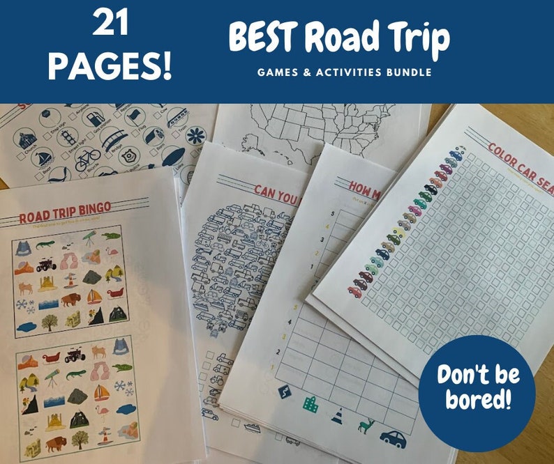 Kids Road Trip Games Printable, Vacation Scavenger Hunt, Car Games, Travel Printables, Road Trip Bingo image 1