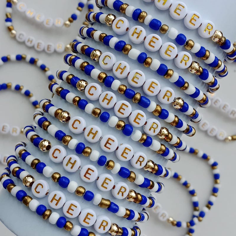 Sports Team Bulk order/Sports Team Bracelet/Team Colors/Beaded Bracelet/School Team Bracelet/Fan Bracelet / Custom Team Bracelet/Cheer gifts