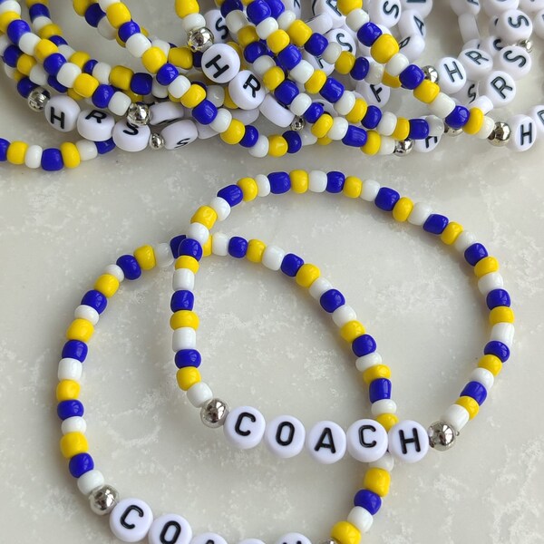 Sports Team Bulk order/Sports Team Bracelet/Team Colors/Beaded Bracelet/School Team Bracelet/Fan Bracelet / Custom Team Bracelet/Cheer gifts