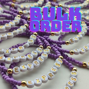 100-500-1000 pcs Custom Friendship Bracelet, Bulk Order Bracelets, Bead Bracelets, Bulk Gifts, Personalized Gift, Gift for Her
