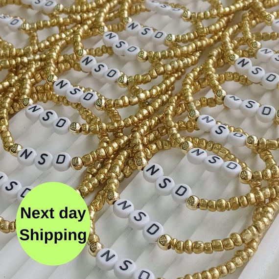 Bulk Personalized Beaded Name Bracelets, Team Event Gifts