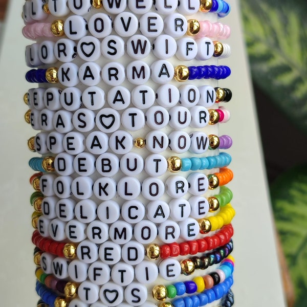 Friendship Bracelet,Personalized Bracelet,Swiftie,Handmade Gift,Custom name bracelet,Name Beaded Bracelet,TS bracelets,Beaded Bracelets