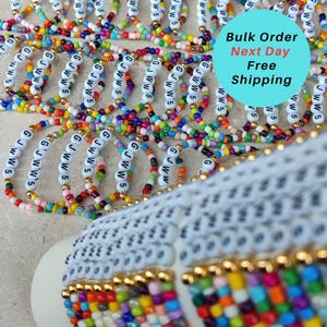 Beaded Bracelet, Friendship Bracelet, Custom Name bracelet, Personalized Gift Bracelet, Bulk Order Bracelets, Bulk Gifts, Gift for Her