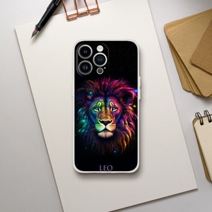 Leo case star sign zodiac lion colourful pink blue black gifts for her available for iphone and samsung galaxy
