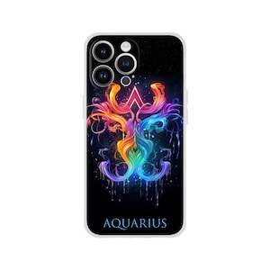 Colourful Aquarius Zodiac Phone Case - Gift for Her, Fits iPhone & Samsung Galaxy
