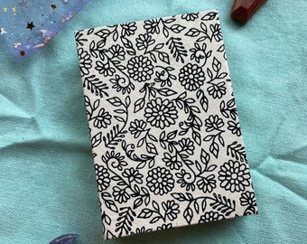 Floral mini hand bound sketchbook, handmade journal