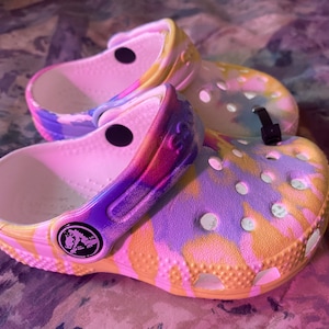 Pastel crocs store tie dye