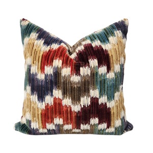 Misia Paris - Casamance - Ethnias Opaline - Colorful Fall Pillow Cover - Jacquard Velvet