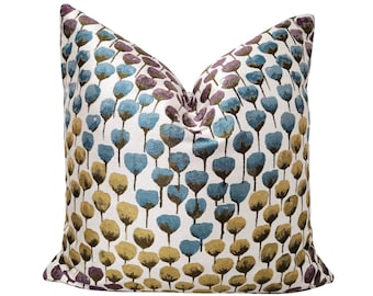 Floral Silk Pillow Cover: S. Harris Mundara Lavender Fields, Contemporary Home Decor