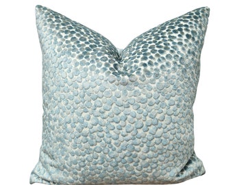 Kravet - Circulate Teal - Cut Velvet - Aqua - Animal Spots - Pillow Cover