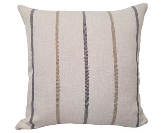 Cristina Marrone Quattro Fabric - 2120 - Bracken - Stripe Pillow Cover