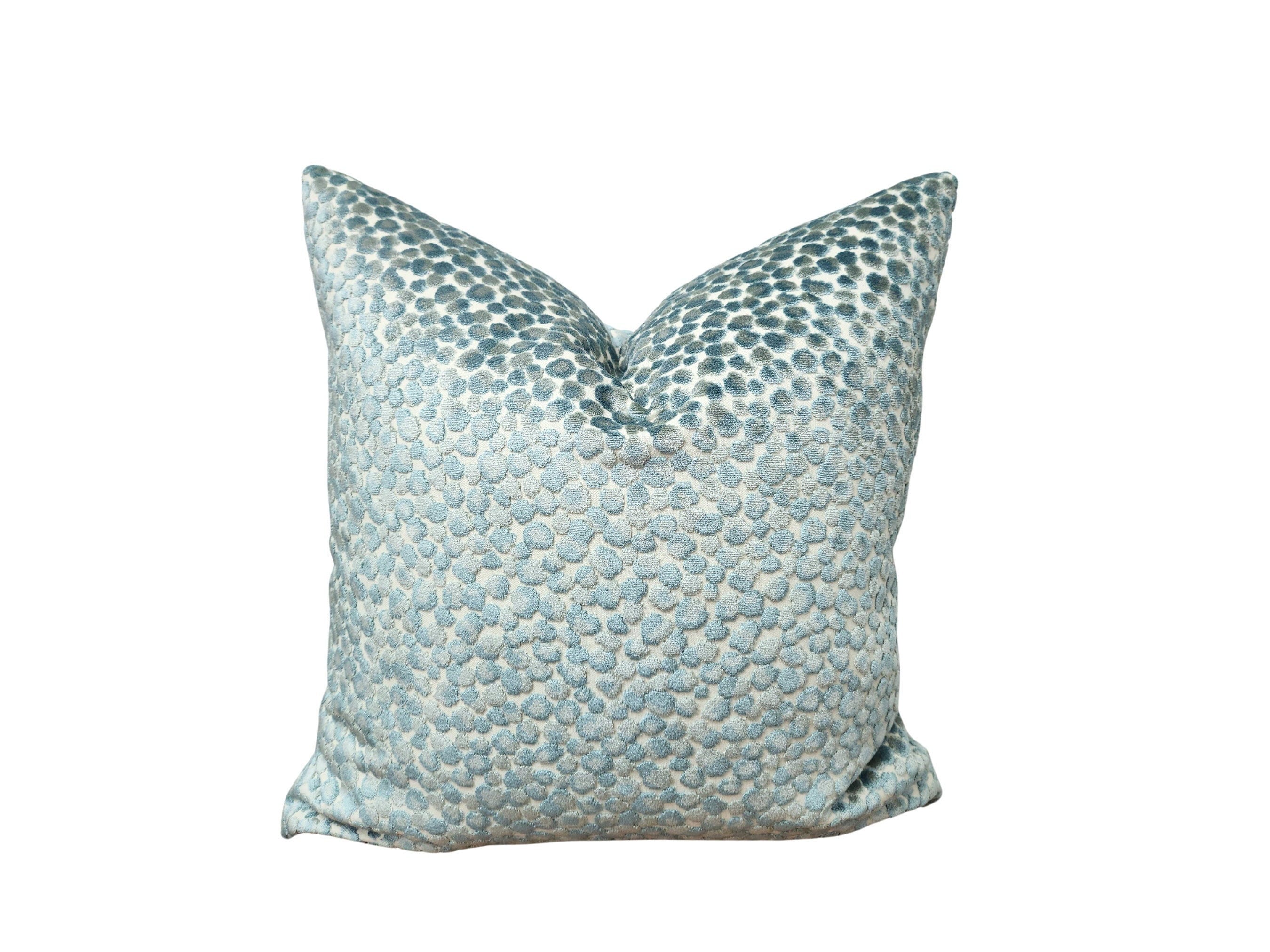 Kravet - Circulate Teal - Cut Velvet - Aqua - Animal Spots - Pillow Cover