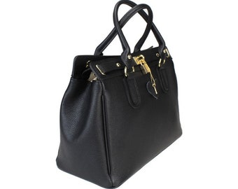 Women's bag in genuine leather, elegant leather bag made in Italy, shoulder bag