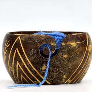 Handmade Rosewood Yarn Bowl: Knitting & Crochet Organizer (7x4x4&quot;)