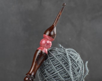 Crochet hook set 3mm to 25mm resin Handmade wooden knitting and crochet Ergonomic handle