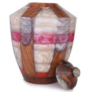 Handmade Rosewood & Epoxy Cremation Urn: Decorative Ash Urn