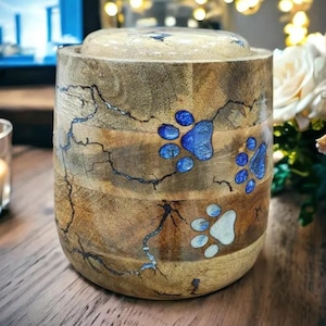 Urn for dog and cat handmade wooden urn box pet loss