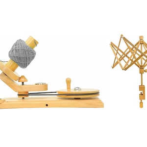 Beechwood Yarn Winder and Swift Set: Table Top Knitting Tool