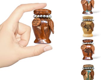 Urna commemorativa in palissandro con etichetta - Ceneri di animali domestici o umani