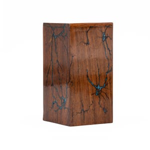 Fractal Burn Rosewood Cremation Urn: White Resin Memorial Keepsake