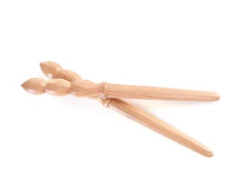 Beechwood Yarn Spindle for Beginner Hand Spinning - 13 inch Shaft |
