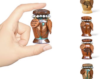Urna commemorativa in legno realizzata a mano con albero della vita - Mini memoriale