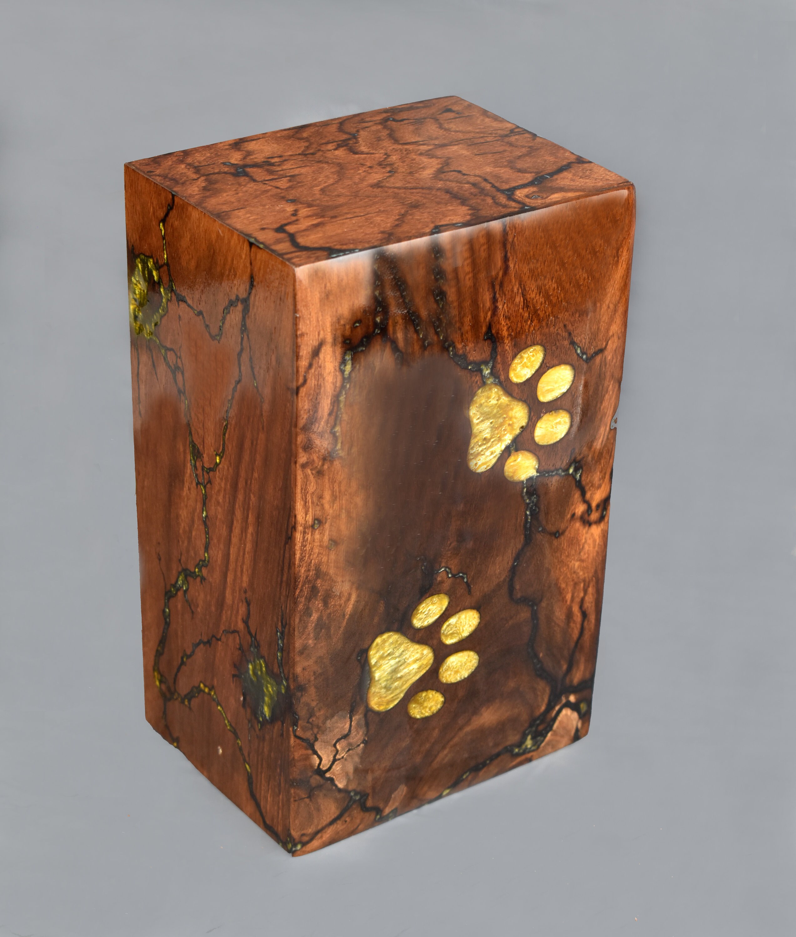 Rosewood and Epoxy, Lichtenberg Figure Luxury New Pet Urn for Dog Ashes