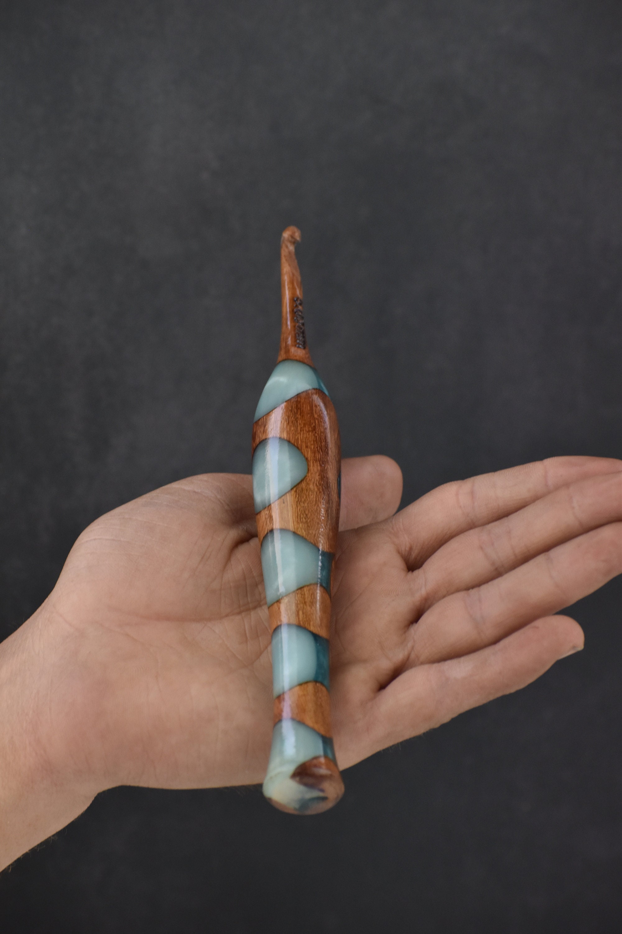Rosewood and Epoxy Resin Mix Crochet Hooks Knitting and Etsy