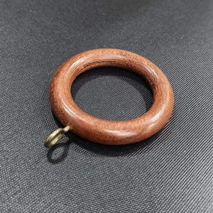 Wooden Curtain Rod Rings Set, Drapery Rings, For 1 to 2.5 Inch Rod, Vintage Wooden Rings Rosewood Brown, Natural Wood