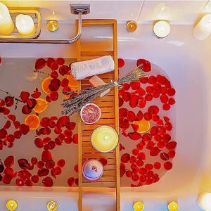 Mangowood Bath Caddy, Natural Wood Bathtub Tray, Sustainable Bathroom Decor image 2
