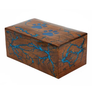 Lichtenberg Figure Epoxy Pet Urn: Rosewood Dog & Cat Memorial