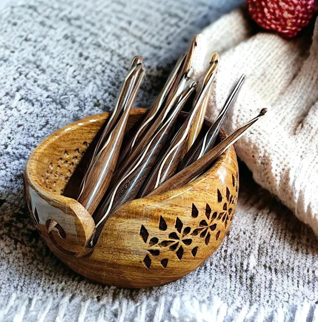 Handcrafted Rosewood Crochet Hook Set With Display Box - Ergonomic ...